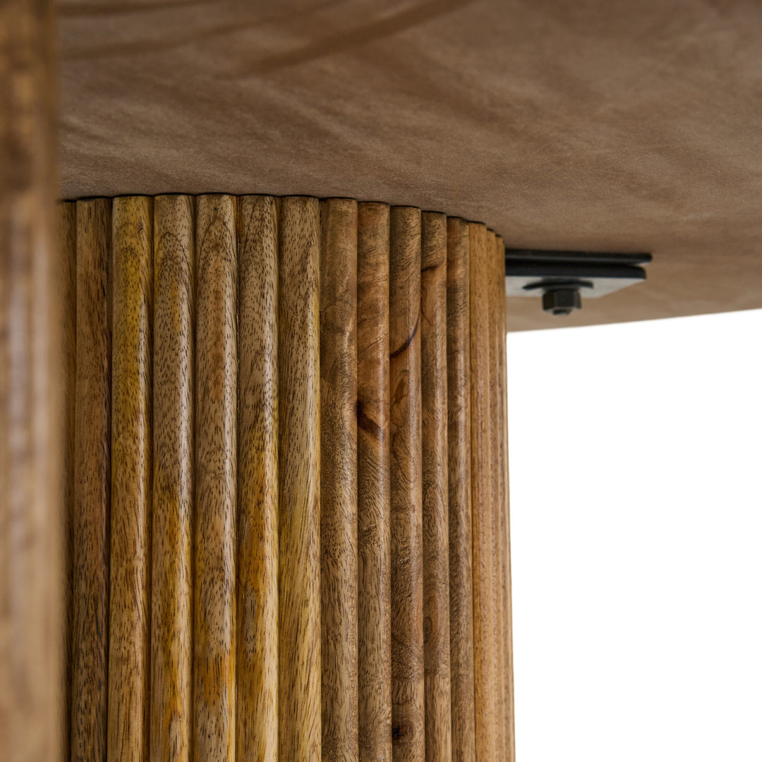 Hayden - Modern Marble + Wood Round Dining Table