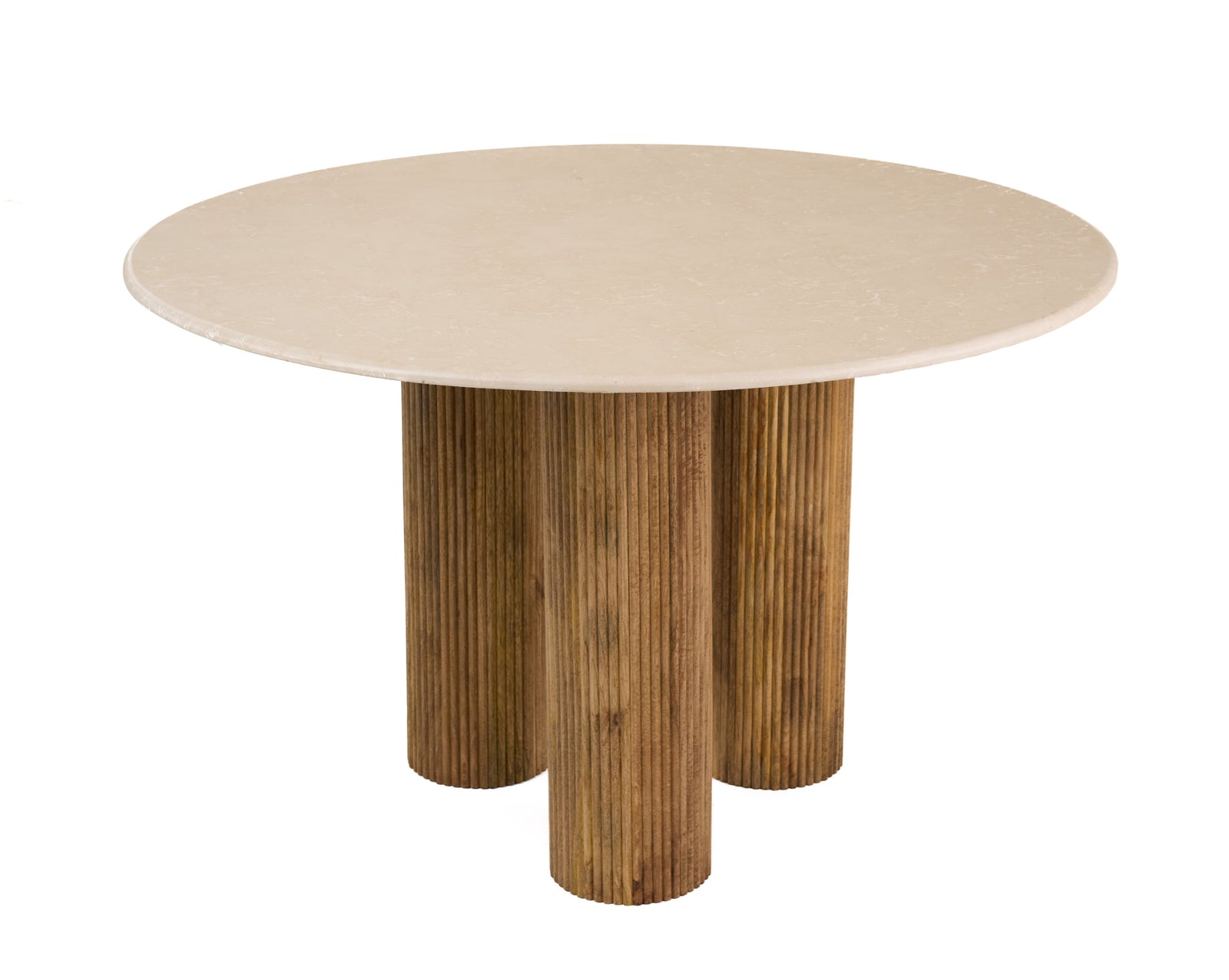 Hayden - Modern Marble  Wood Round Dining Table