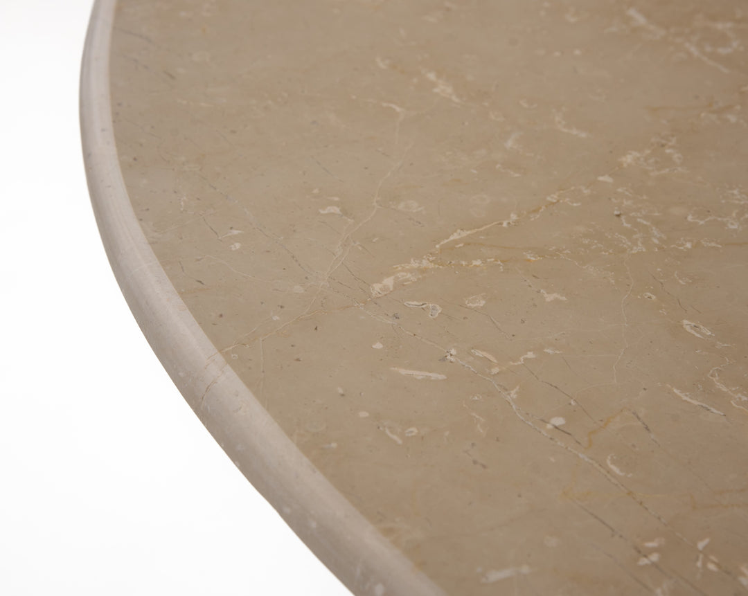 Hayden - Modern Marble + Wood Round Dining Table