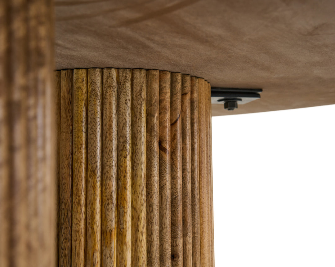 Hayden - Modern Marble + Wood Round Dining Table