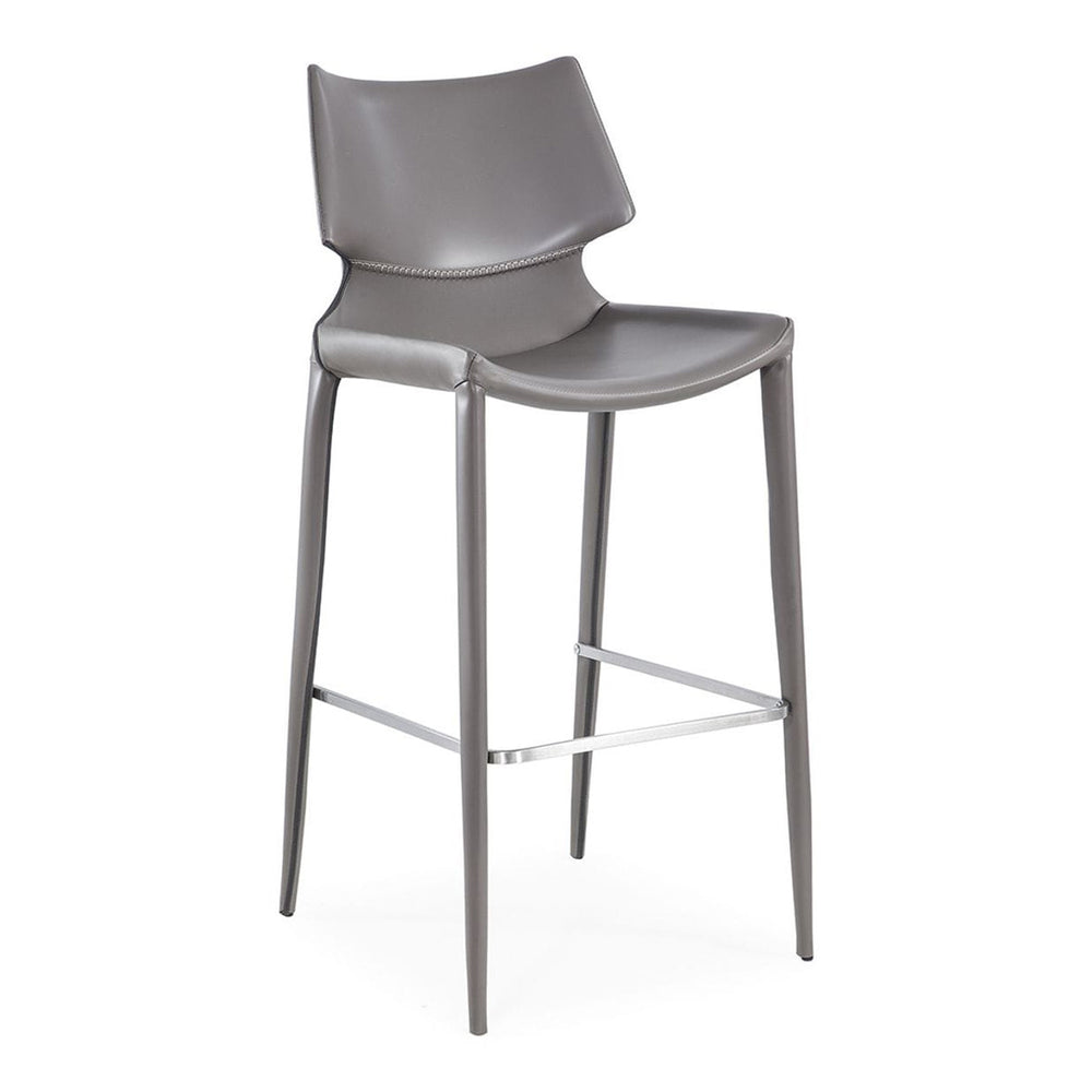 Hayes Modern Grey Eco-Leather Bar Stool (Set of 2)