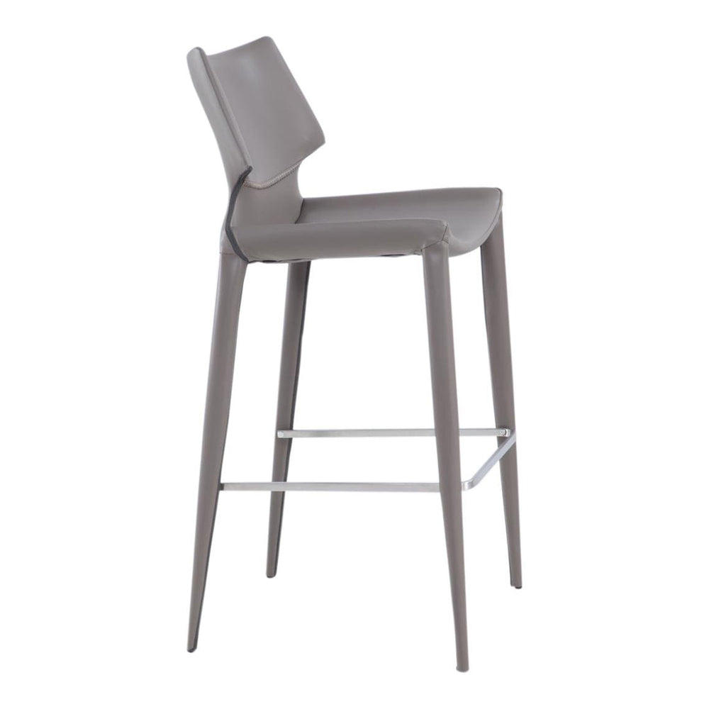 Hayes Modern Grey Eco-Leather Bar Stool (Set of 2) - View 5