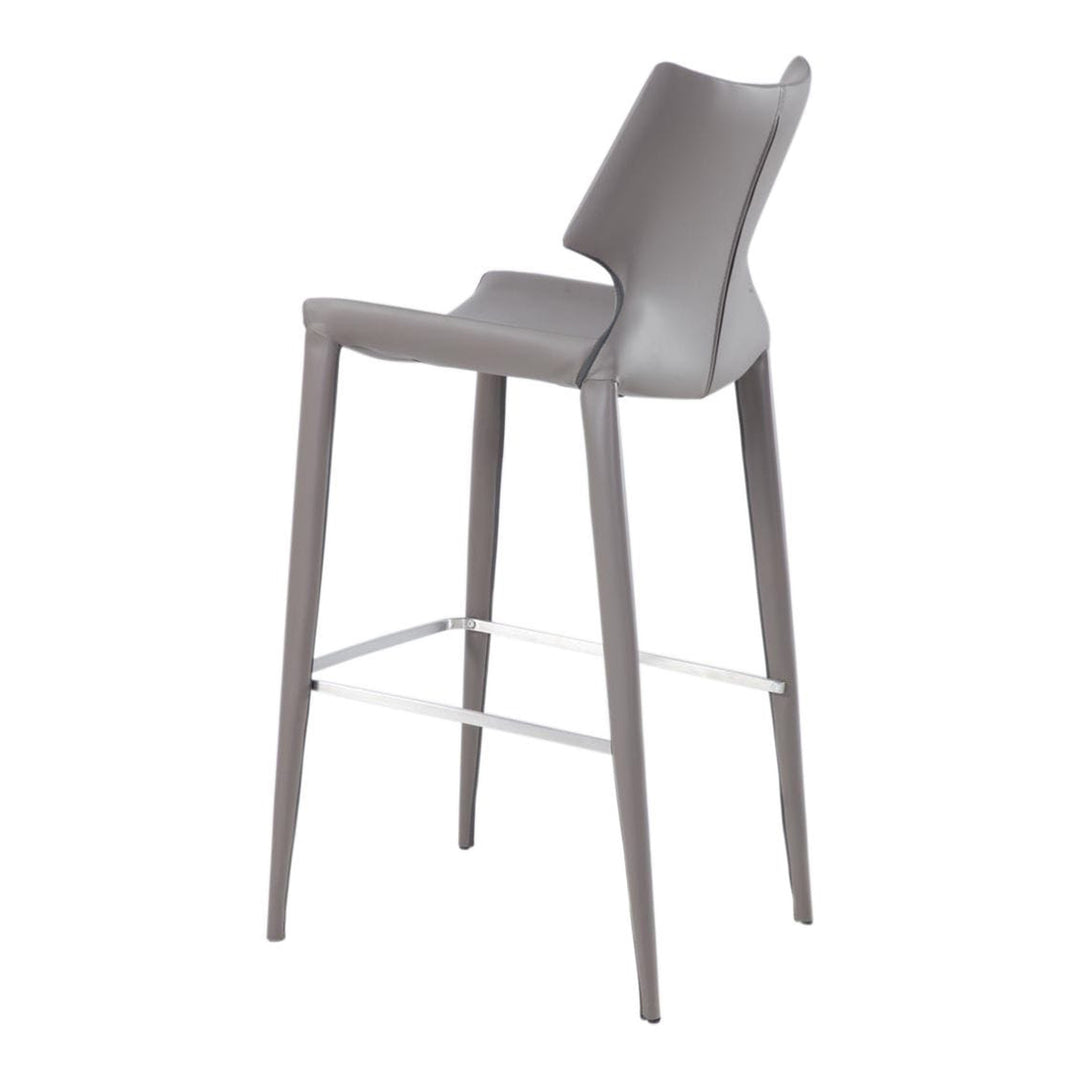 Hayes Modern Grey Eco-Leather Bar Stool (Set of 2)