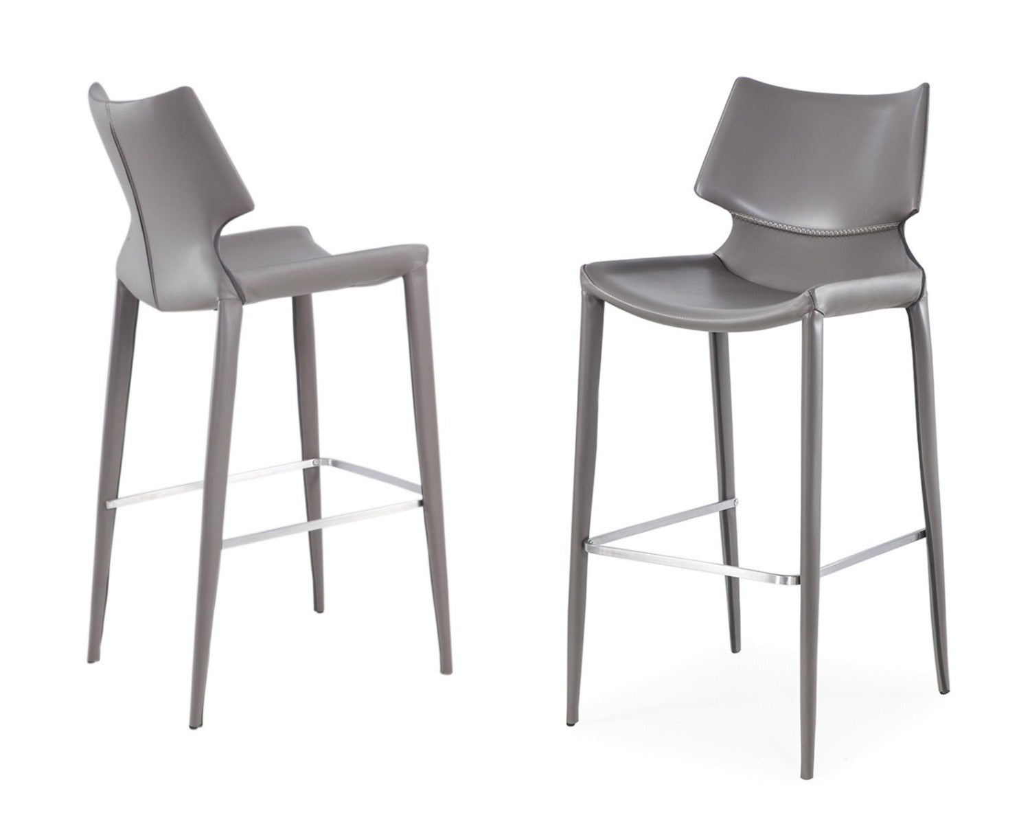Hayes Modern Grey Eco-Leather Bar Stool 