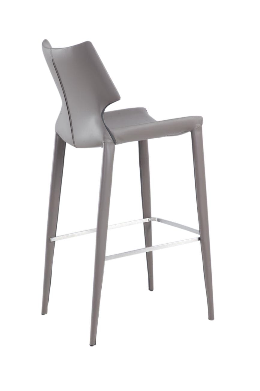 Hayes Modern Grey Eco-Leather Bar Stool (Set of 2) - View 2