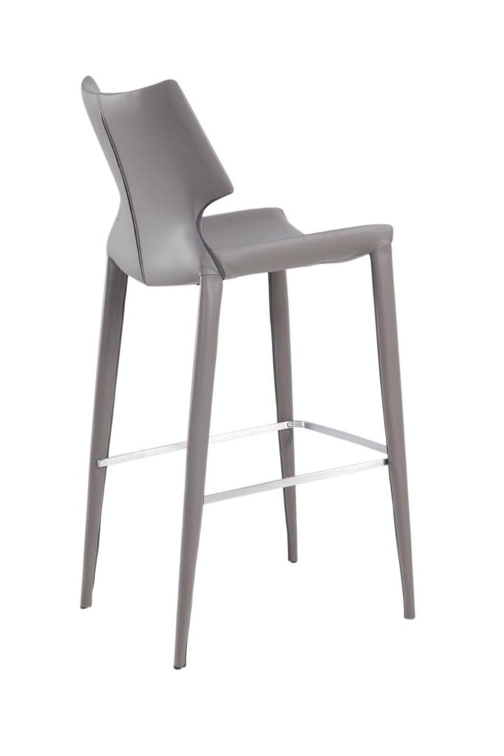 Hayes Modern Grey Eco-Leather Bar Stool 