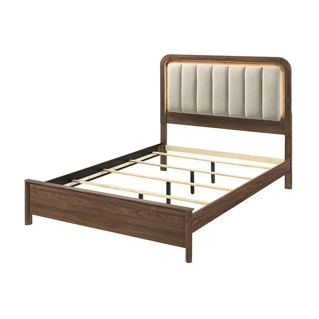 Hayward Modern Upholstered Platform Bed with Panel Headboard Platform Bed modern furniture Contempo Furniture