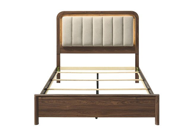Hayward Modern Upholstered Platform Bed with Panel Headboard Platform Bed modern furniture Contempo Furniture