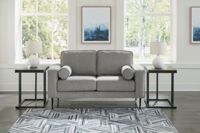 Hazela Loveseat - Dark Gray Stationary Loveseat modern furniture Contempo Furniture