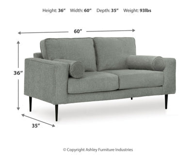 Hazela Loveseat - Dark Gray Stationary Loveseat modern furniture Contempo Furniture