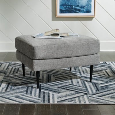 Hazela Ottoman - Dark Gray Upholstered Ottoman modern furniture Contempo Furniture