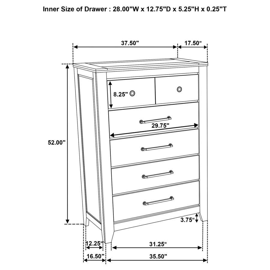 Hazlewood - 5 - Drawer Bedroom Chest Of Drawers - Vineyard Oak Accent Chest modern furniture Contempo Furniture