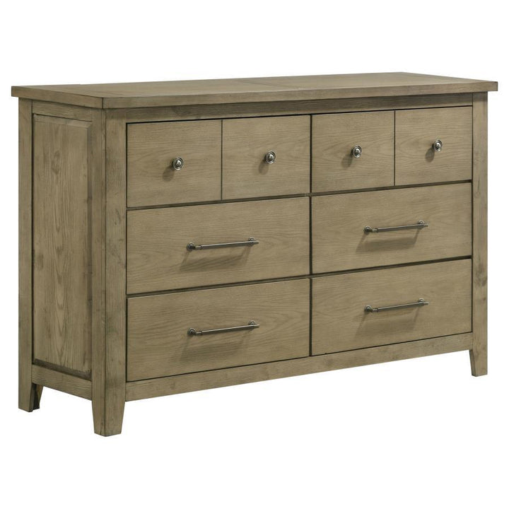 Hazlewood - 6 - Drawer Bedroom Dresser Cabinet - Vineyard Oak Dressers modern furniture Contempo Furniture