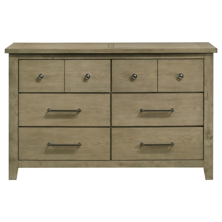Hazlewood - 6 - Drawer Bedroom Dresser Cabinet - Vineyard Oak Dressers modern furniture Contempo Furniture