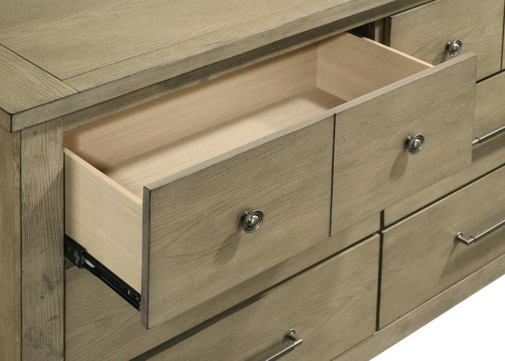 Hazlewood - 6 - Drawer Bedroom Dresser Cabinet - Vineyard Oak Dressers modern furniture Contempo Furniture