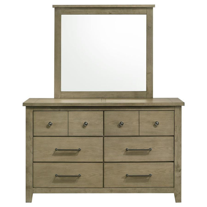 Hazlewood - 6 - Drawer Bedroom Dresser With Mirror - Vineyard Oak Dresser &amp; Mirror modern furniture Contempo Furniture