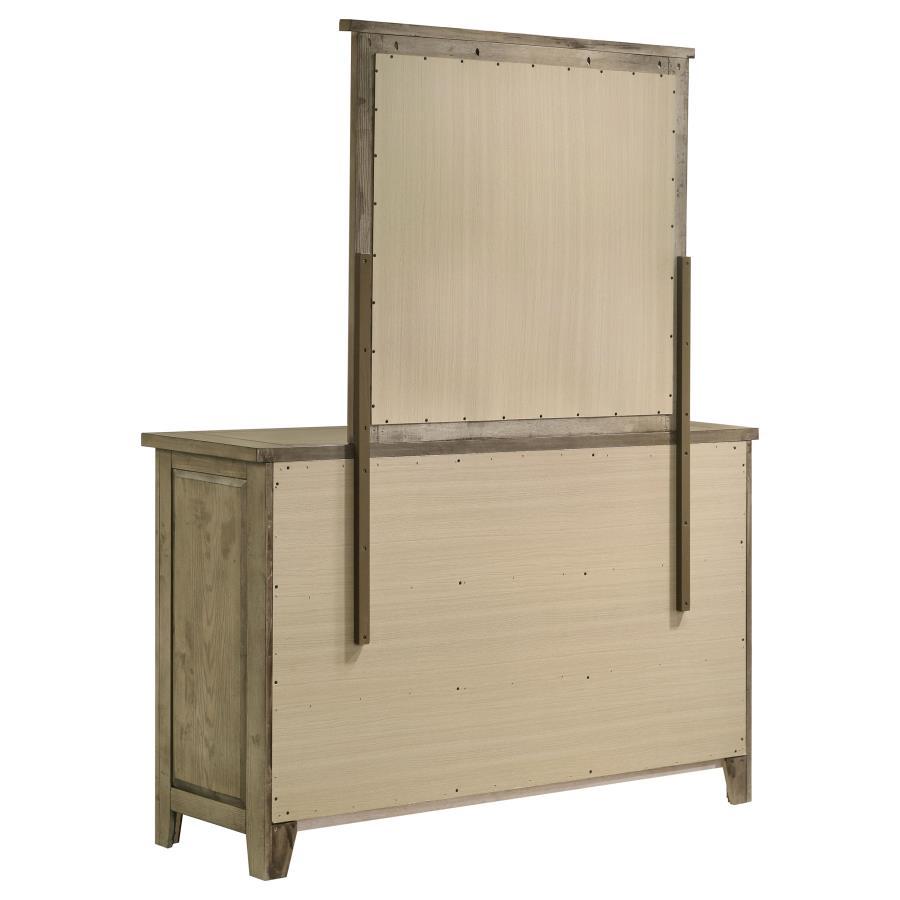 Hazlewood - 6 - Drawer Bedroom Dresser With Mirror - Vineyard Oak Dresser & Mirror modern furniture Contempo Furniture