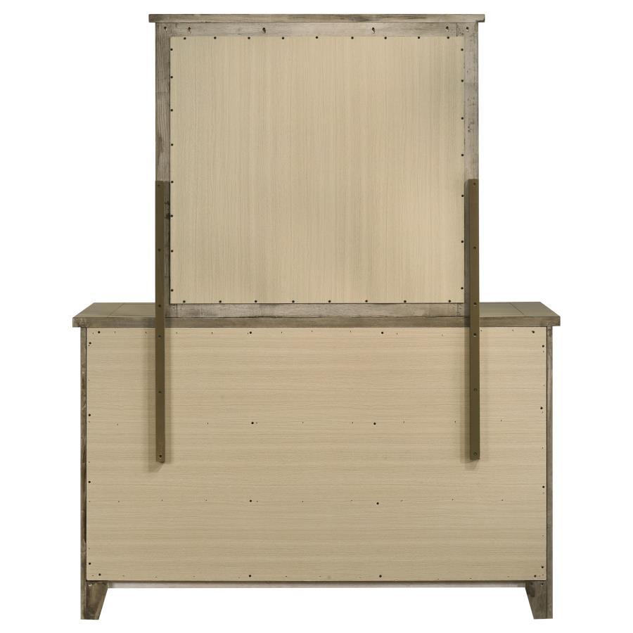 Hazlewood - 6 - Drawer Bedroom Dresser With Mirror - Vineyard Oak Dresser & Mirror modern furniture Contempo Furniture