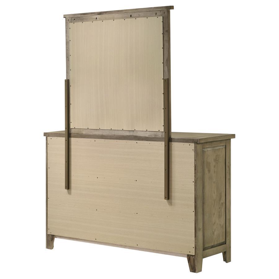 Hazlewood - 6 - Drawer Bedroom Dresser With Mirror - Vineyard Oak Dresser & Mirror modern furniture Contempo Furniture