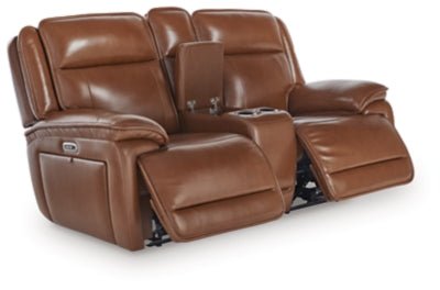 Healy Pier Power Reclining Loveseat with Console - Dark Brown Reclining Loveseat modern furniture Contempo Furniture