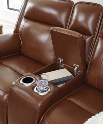 Healy Pier Power Reclining Loveseat with Console - Dark Brown Reclining Loveseat modern furniture Contempo Furniture
