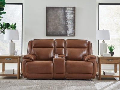 Healy Pier Power Reclining Loveseat with Console - Dark Brown Reclining Loveseat modern furniture Contempo Furniture
