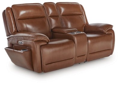 Healy Pier Power Reclining Loveseat with Console - Dark Brown Reclining Loveseat modern furniture Contempo Furniture