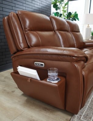 Healy Pier Power Reclining Sofa - Dark Brown Reclining Sofa modern furniture Contempo Furniture