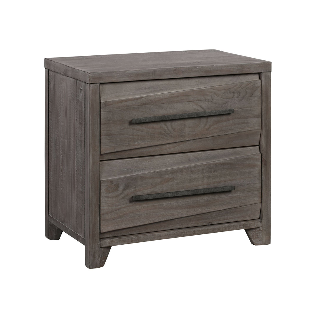 Hearst Solid Wood Two Drawer Nighstand in Sahara Tan Nightstand modern furniture Contempo Furniture