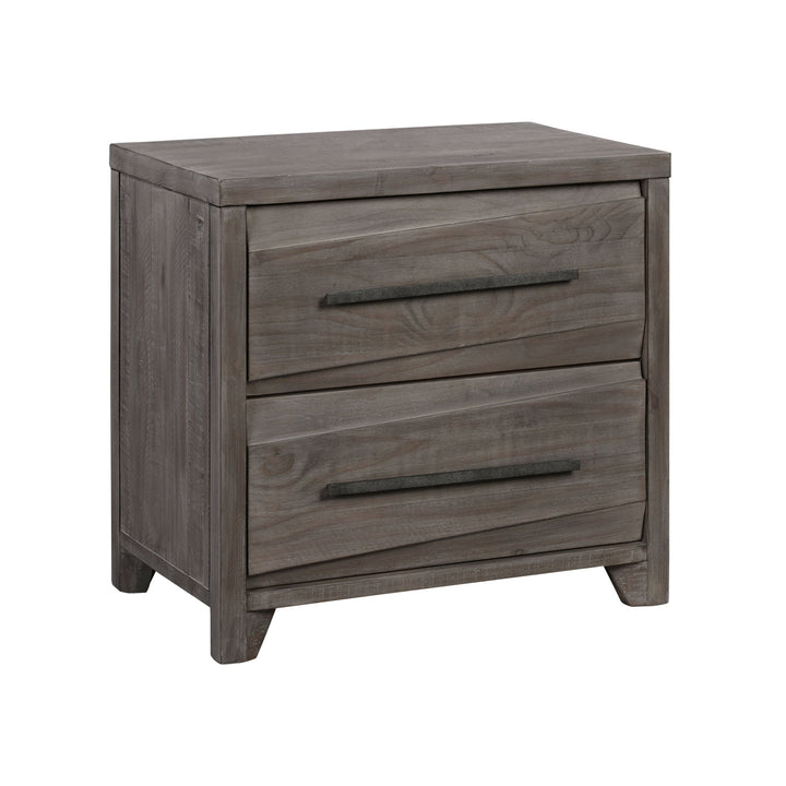 Hearst Solid Wood Two Drawer Nighstand in Sahara Tan Nightstand modern furniture Contempo Furniture