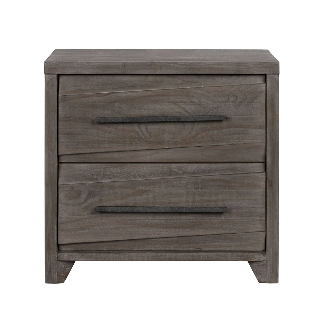 Hearst Solid Wood Two Drawer Nighstand in Sahara Tan Nightstand modern furniture Contempo Furniture