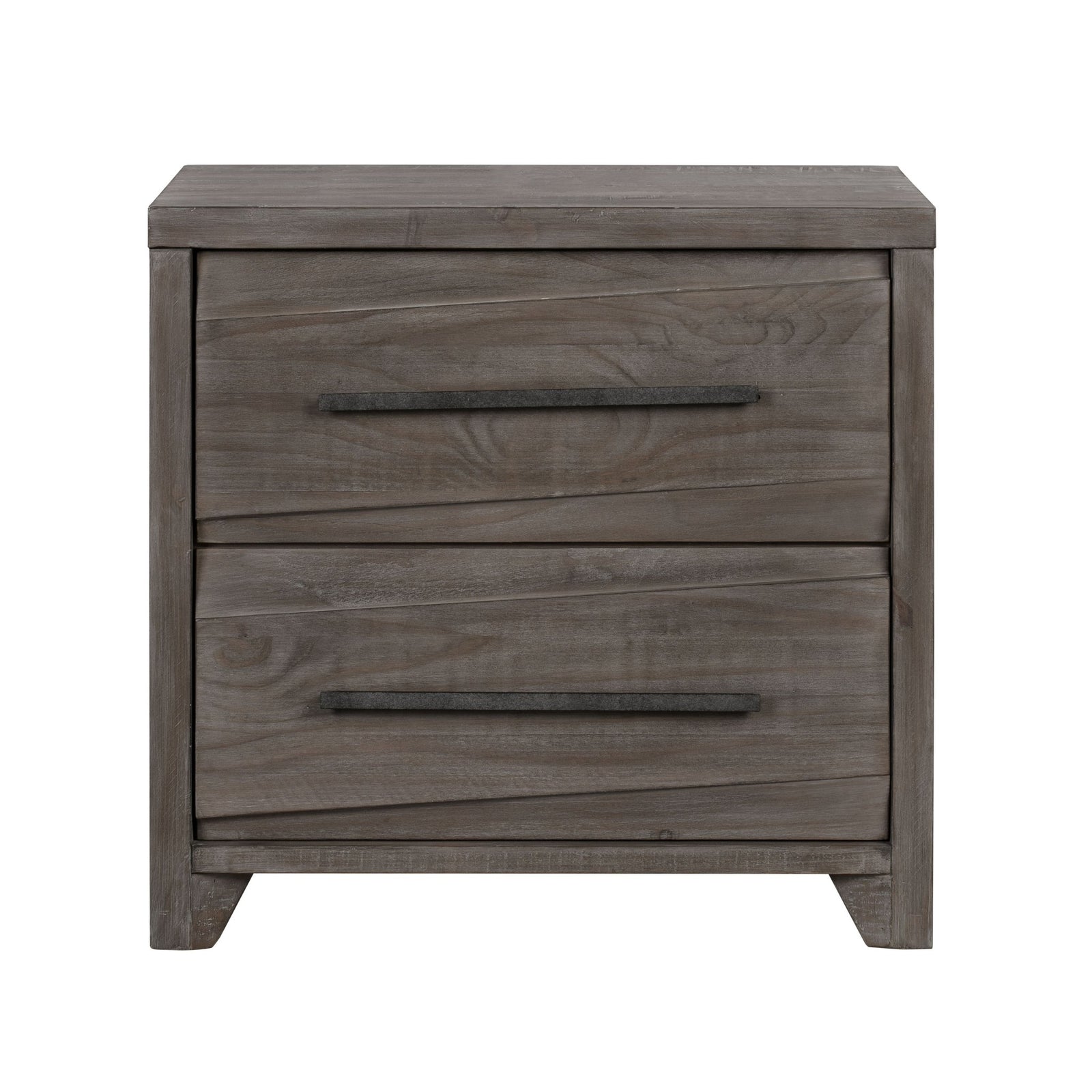 Hearst Solid Wood Two Drawer Nighstand in Sahara Tan Nightstand modern furniture Contempo Furniture