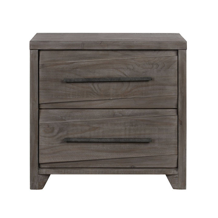 Hearst Solid Wood Two Drawer Nighstand in Sahara Tan Nightstand modern furniture Contempo Furniture