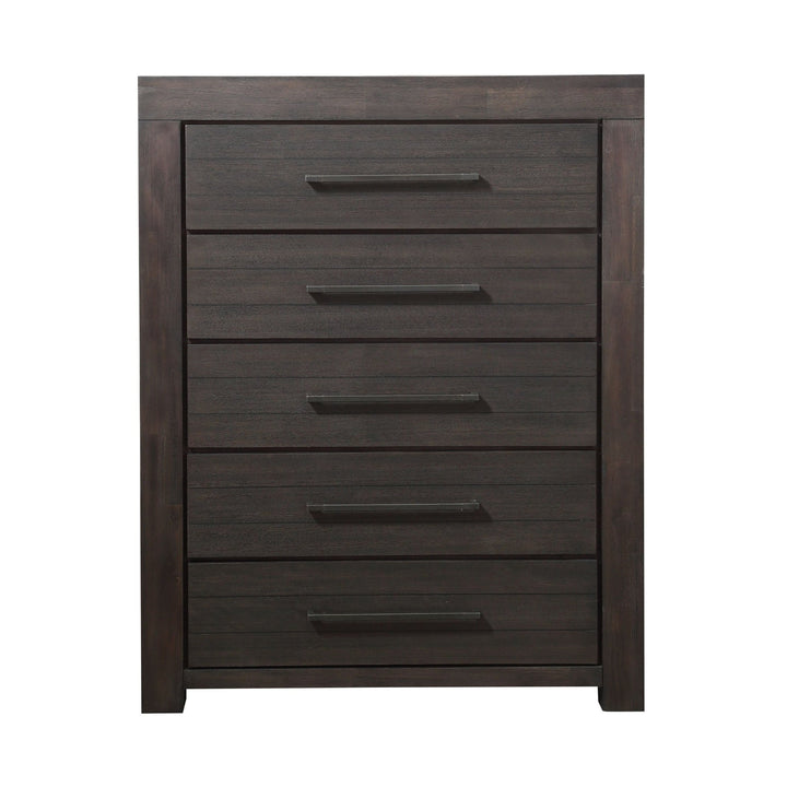 Heath Five Drawer Chest in Basalt Grey Chest modern furniture Contempo Furniture