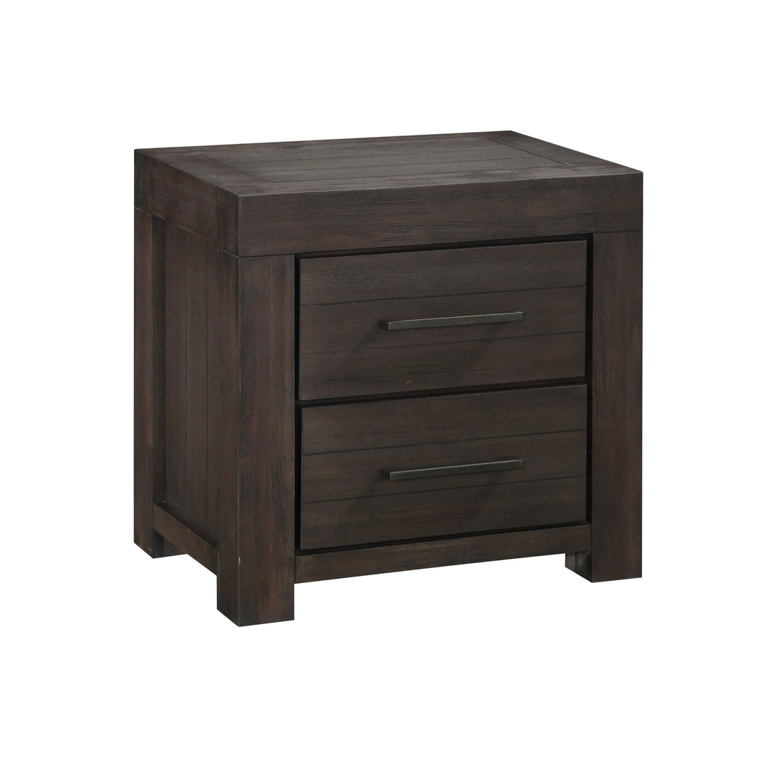 Heath Two Drawer Nightstand in Basalt Grey Nightstand modern furniture Contempo Furniture