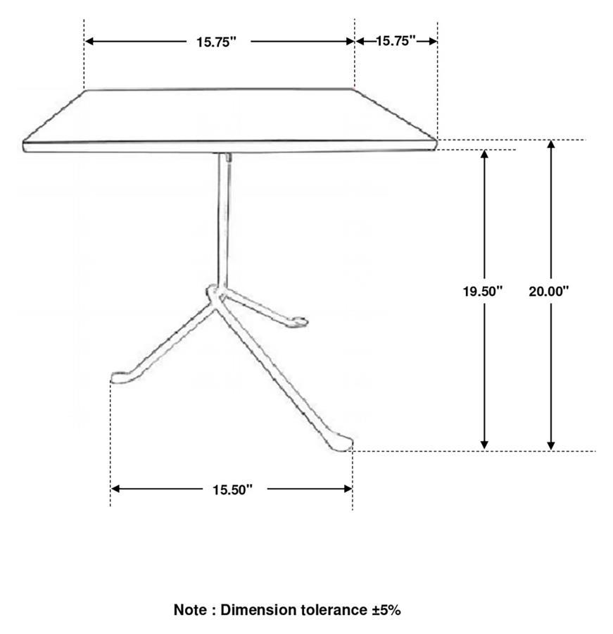 Heitor - Square Wood Top Accent Side Table - Dark Brown Side Table modern furniture Contempo Furniture