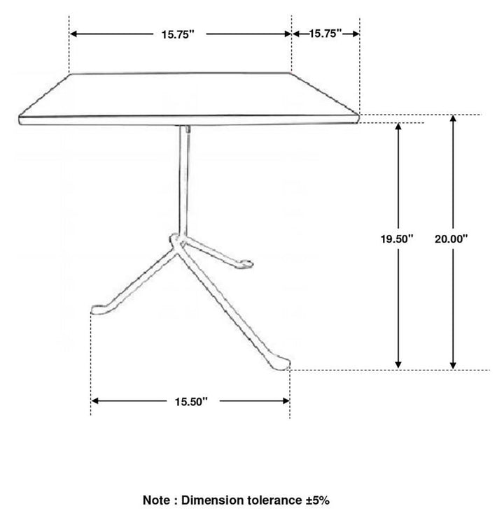 Heitor - Square Wood Top Accent Side Table - Dark Brown Side Table modern furniture Contempo Furniture