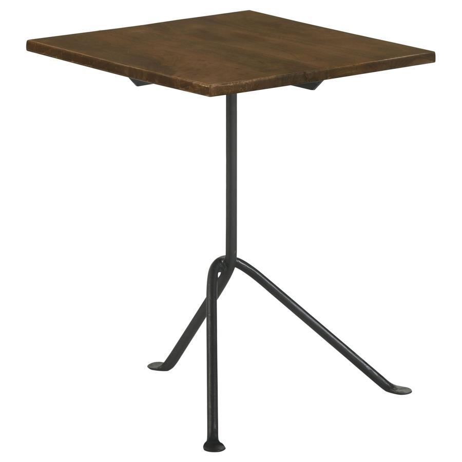 Heitor - Square Wood Top Accent Side Table - Dark Brown Side Table modern furniture Contempo Furniture