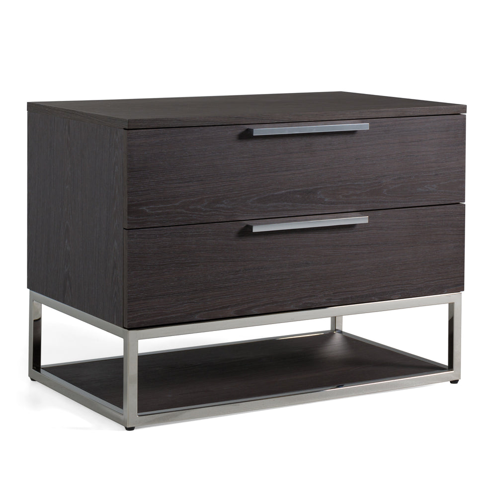 Helenora - Modern Grey Elm Nightstand - View 2