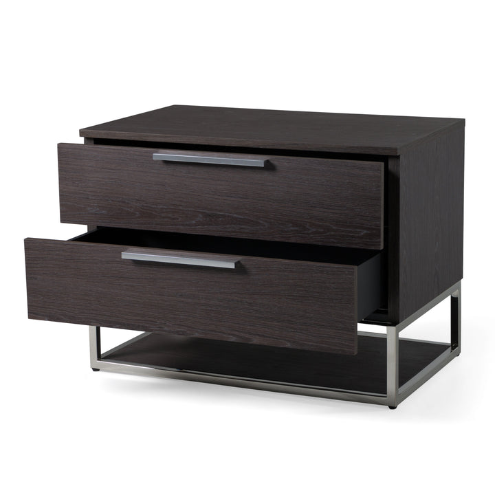 Helenora  Modern Grey Elm Nightstand