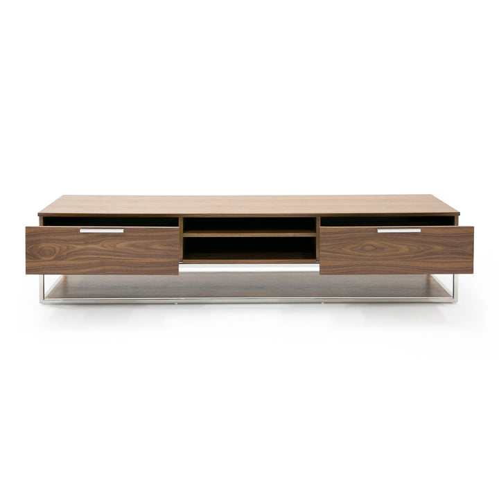 Heloise - Modern Walnut and Stainless Steel TV Stand