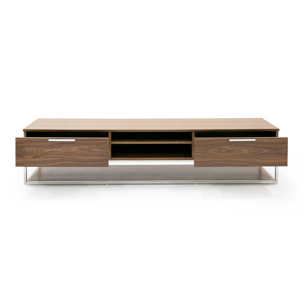 Heloise - Modern Walnut and Stainless Steel TV Stand - View 10