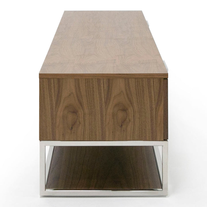 Heloise - Modern Walnut and Stainless Steel TV Stand