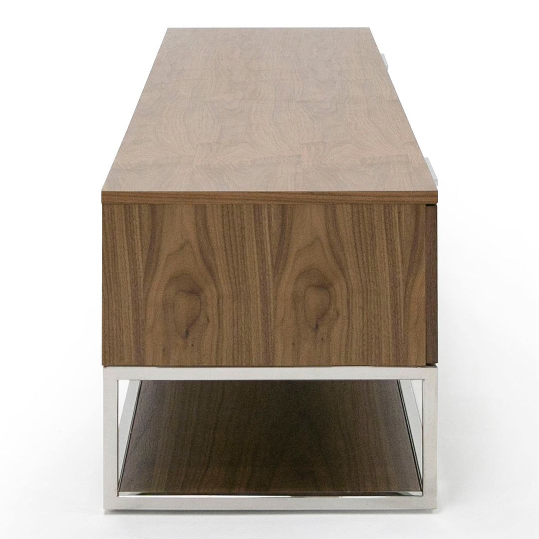 Heloise - Modern Walnut and Stainless Steel TV Stand