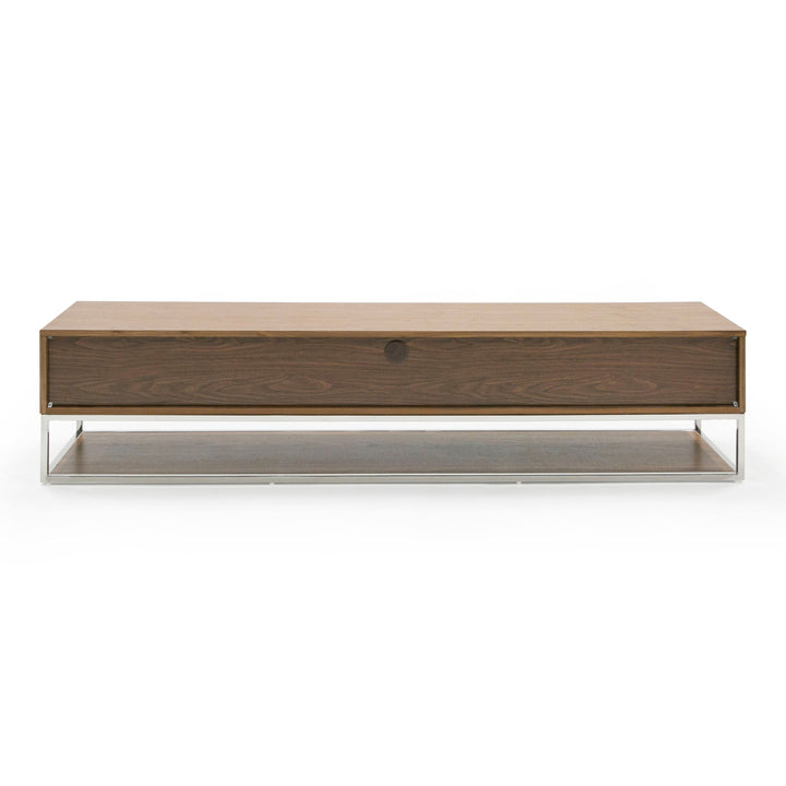 Heloise - Modern Walnut and Stainless Steel TV Stand