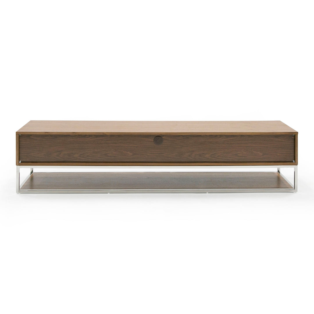 Heloise - Modern Walnut and Stainless Steel TV Stand