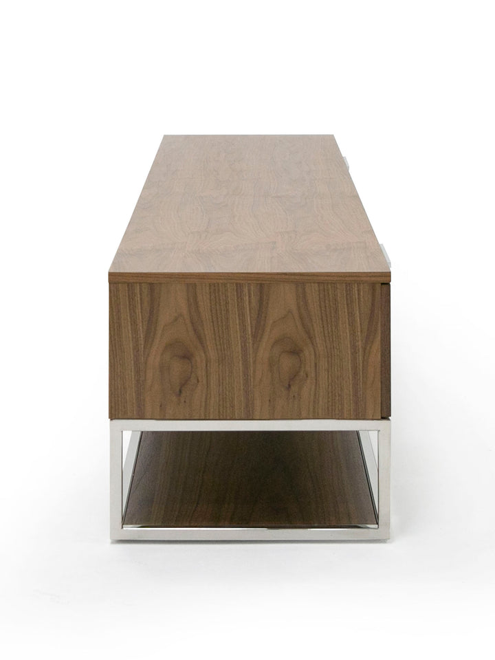 Heloise - Modern Walnut and Stainless Steel TV Stand