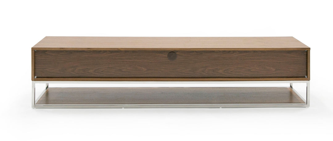 Heloise - Modern Walnut and Stainless Steel TV Stand