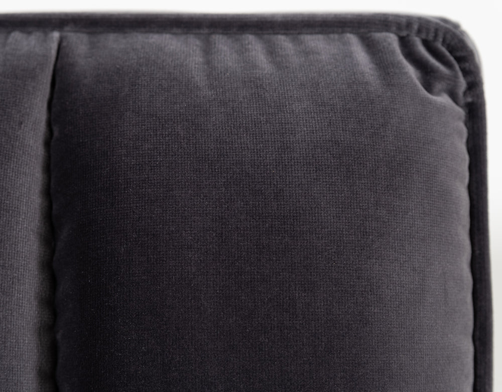 Hemlock - Modern Dark Grey Velvet Bed - View 2