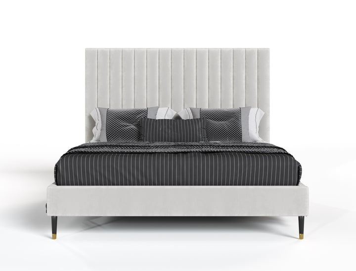 Hemlock - Contemporary White Fabric Bed